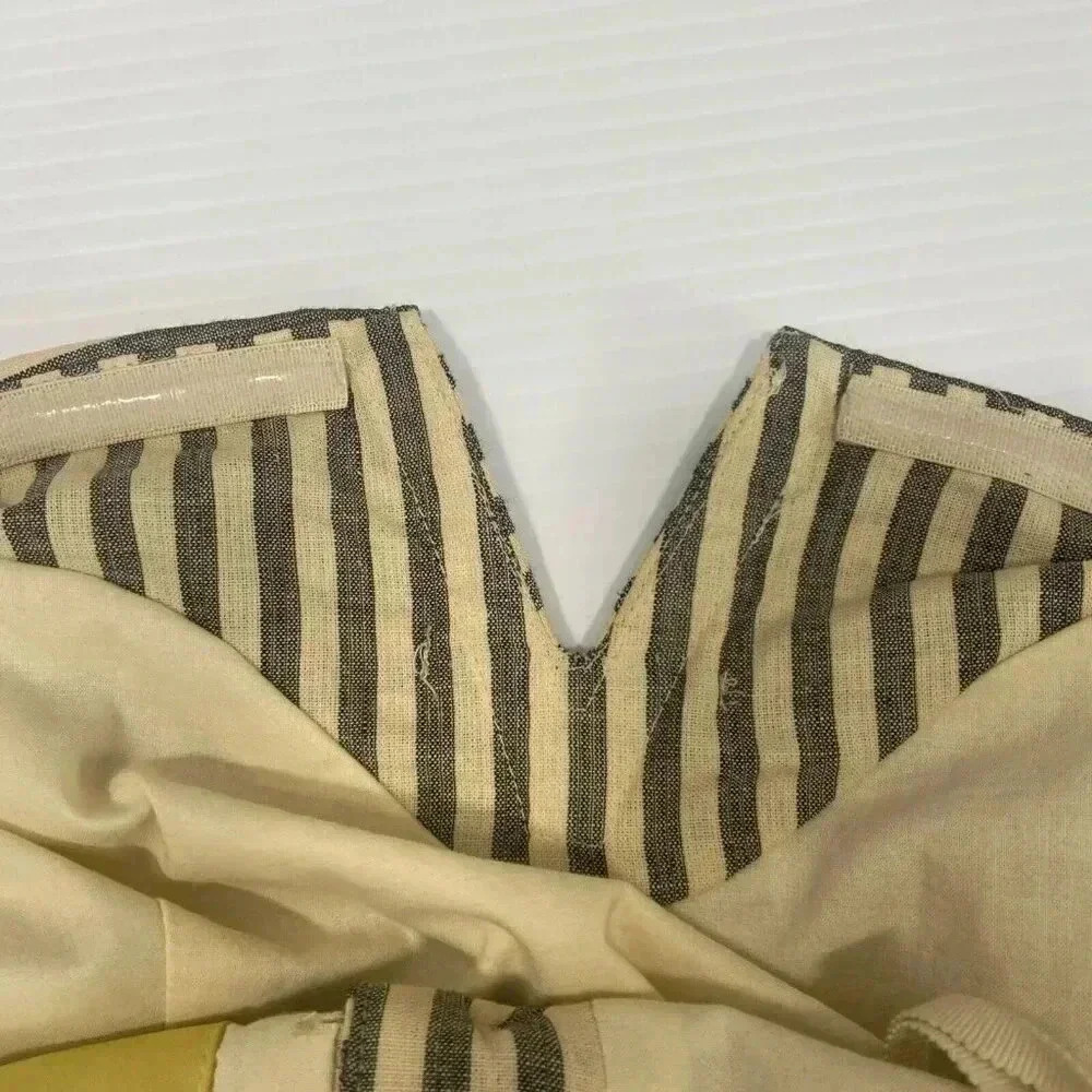 Anthropologie Maeve Changing Stripes Dress Beige Yellow Black Green Size 2 - Picture 11 of 15